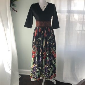 NWT Vicky and Lucas 3/4 Sleeve Fit and Flare Dress